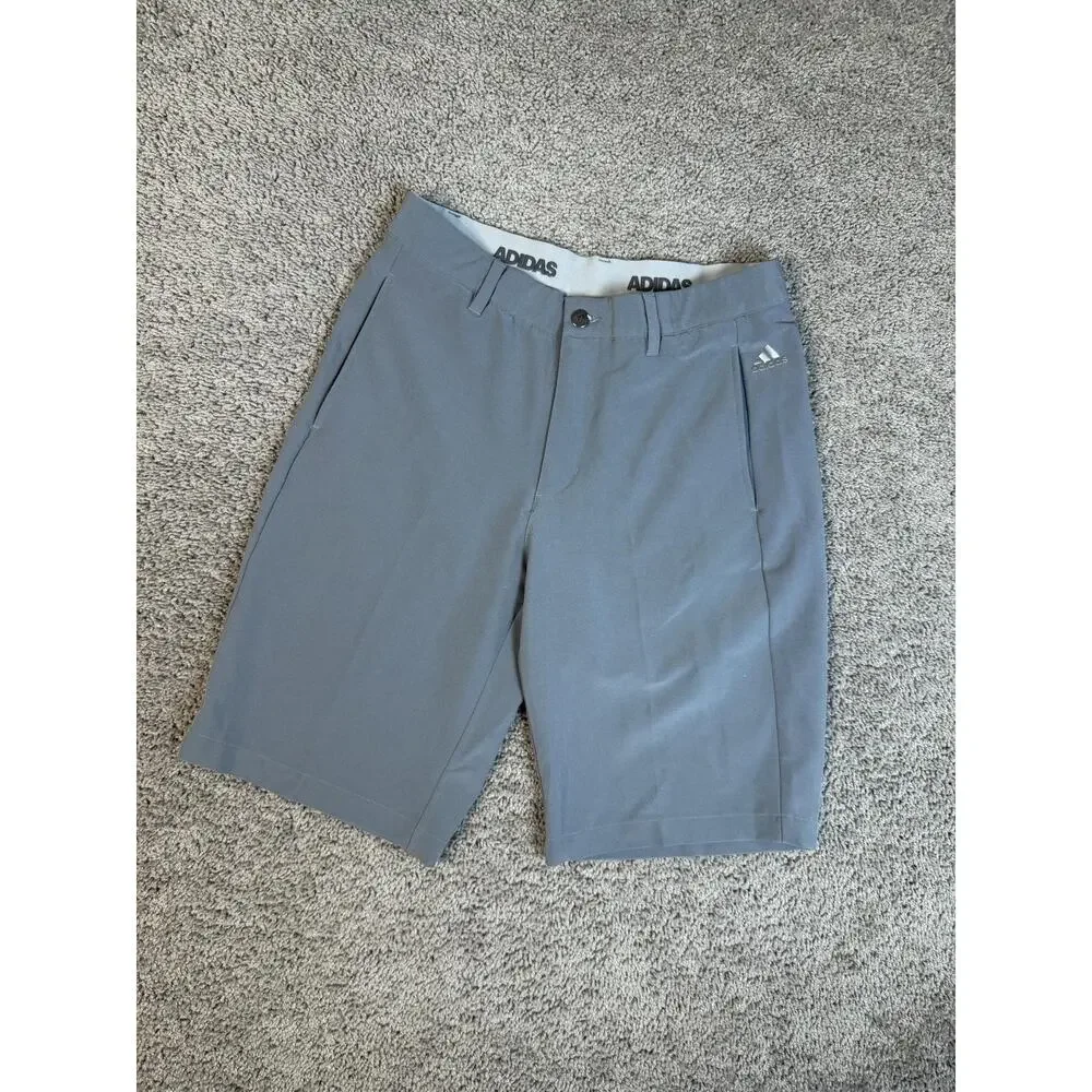Adidas Golf Shorts Mens 30 Gray Polyester Spandex Microfiber 11 Inseam